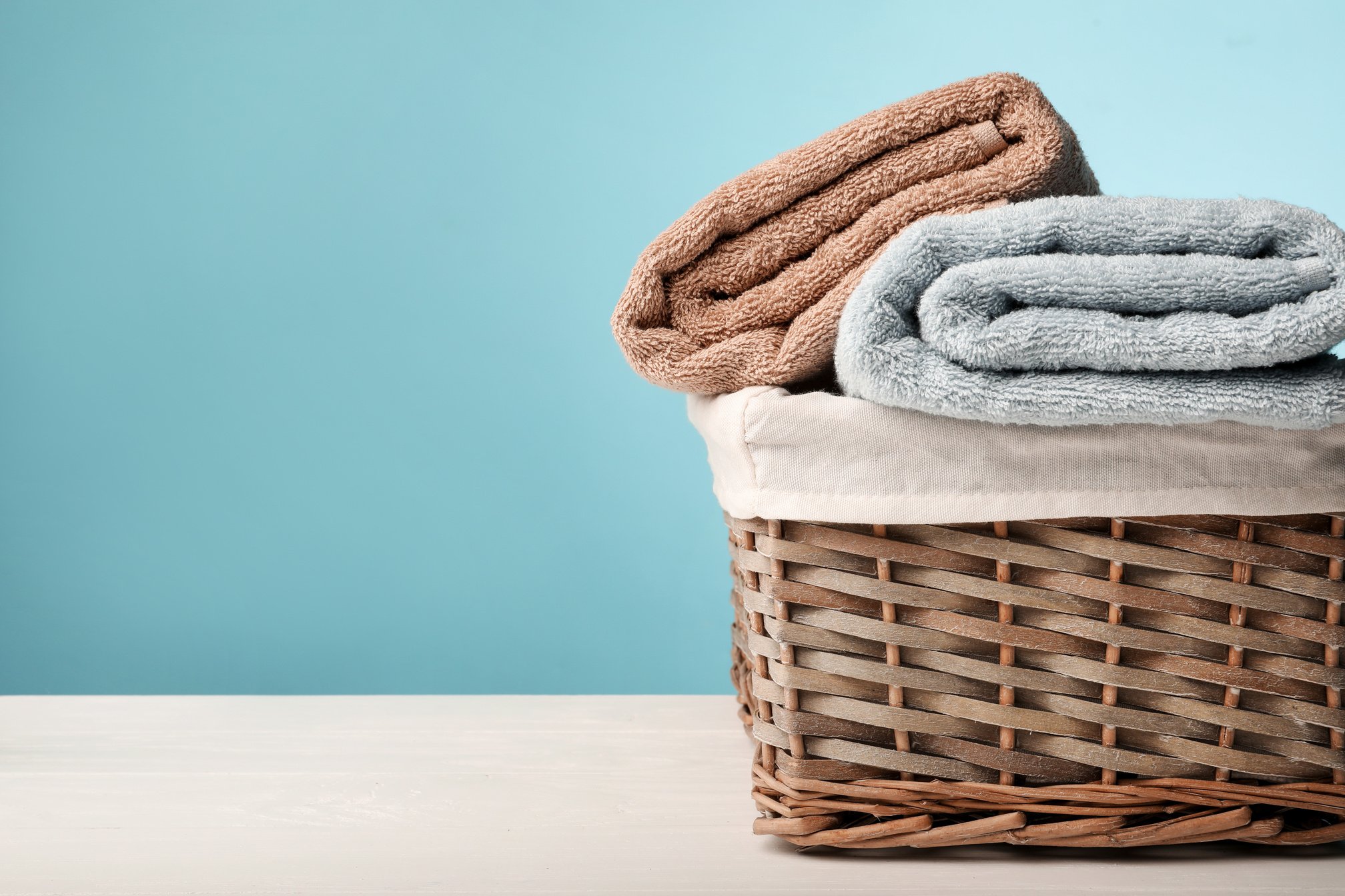 Clean and fresh laundry in basket