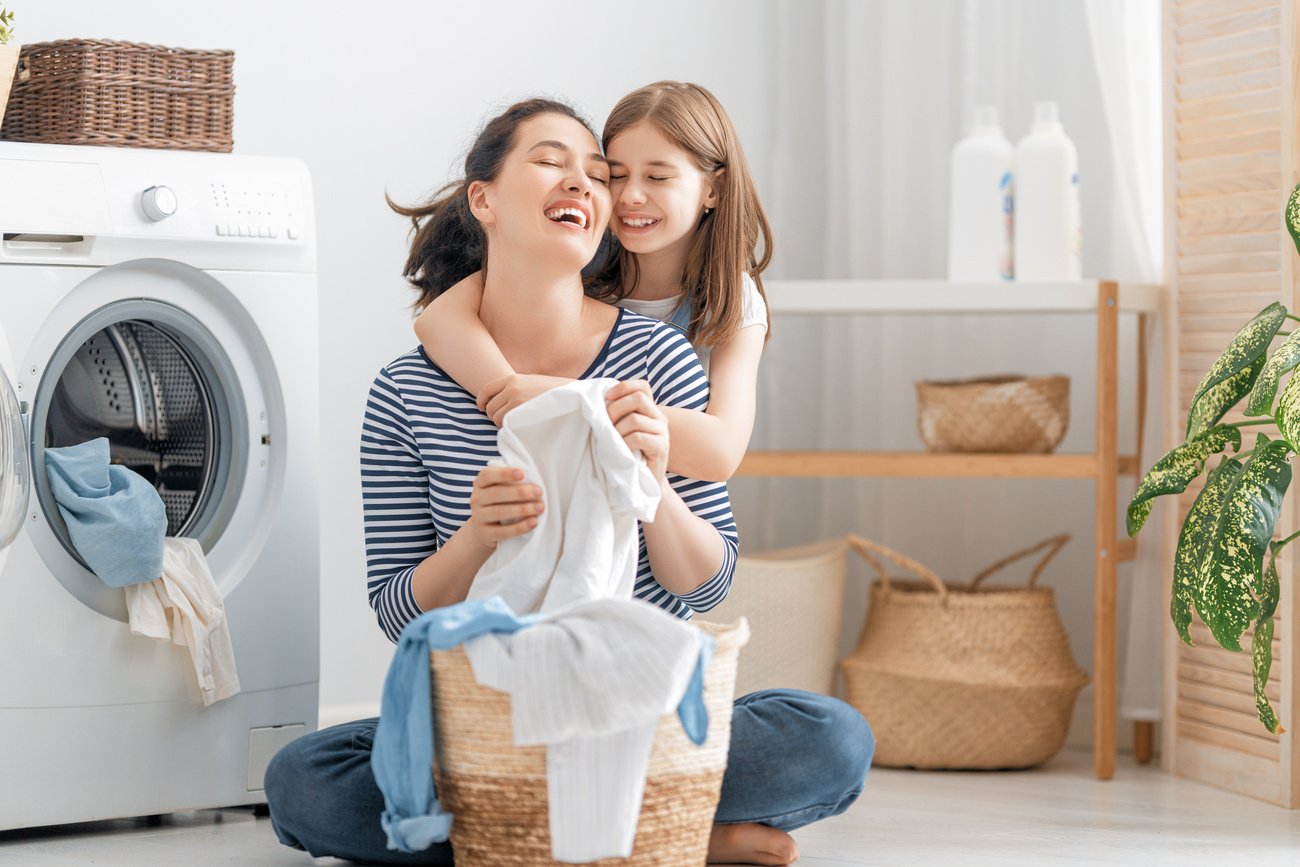 Family Doing Laundry